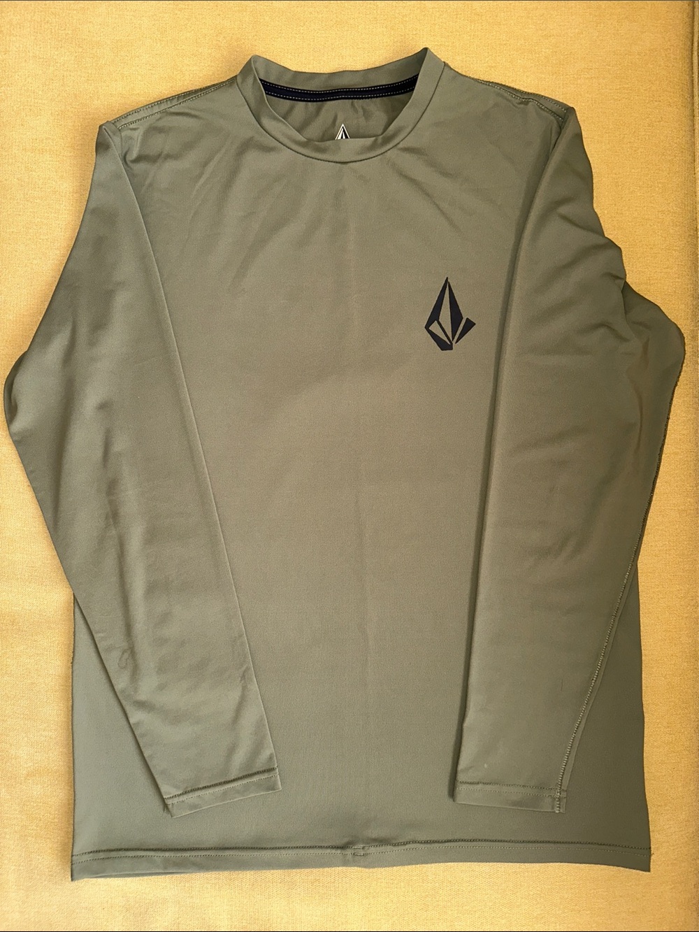 Volcom Olive Green Long Sleeve Logo Crew